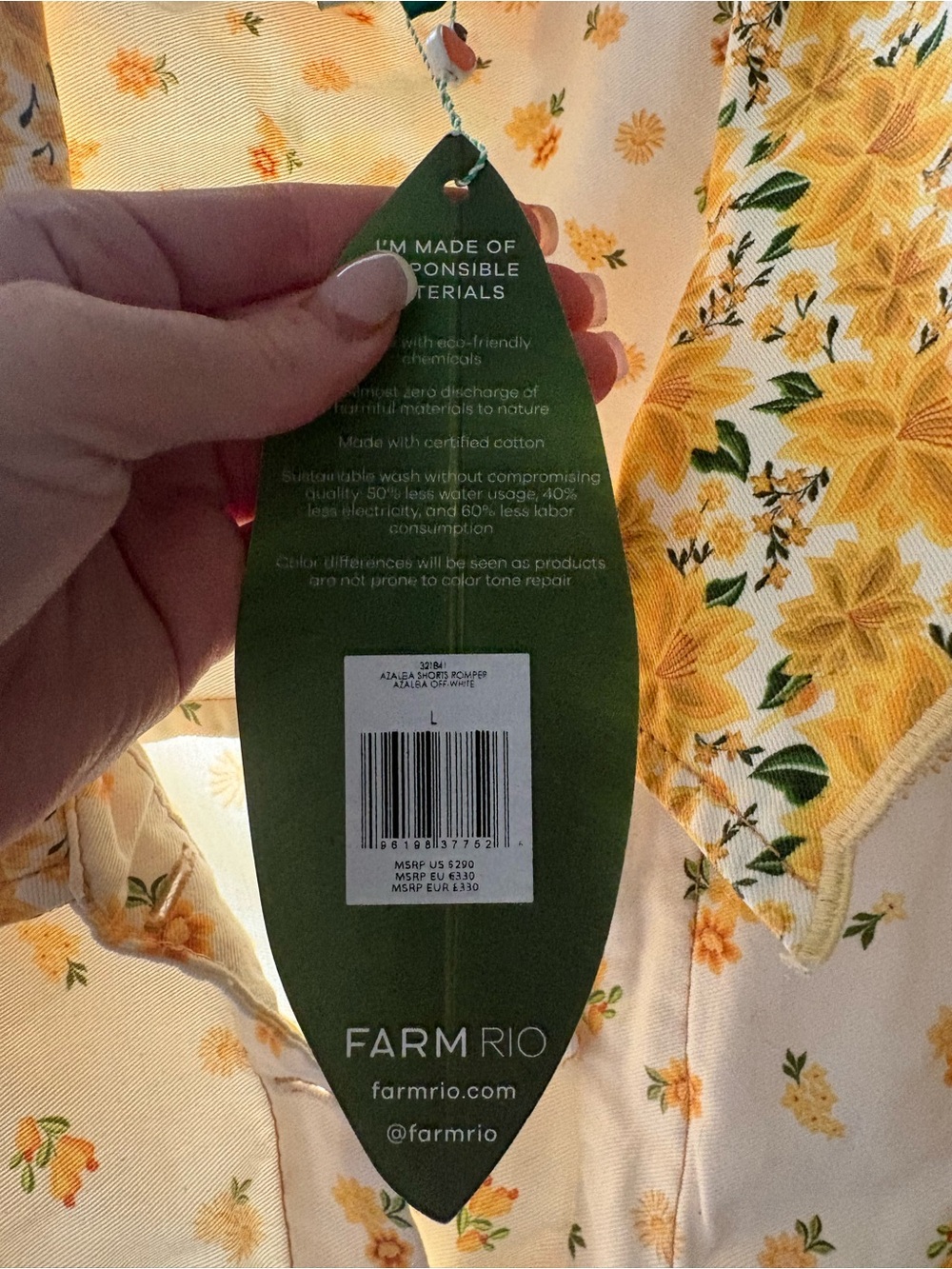 NWT Farm Rio Lightweight Yellow Floral Romper with Ruffle Collar - Picture 4 of 6